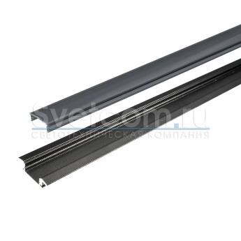 КСС 2507E черный | Набор алюминиевых профилей с черным диффузором