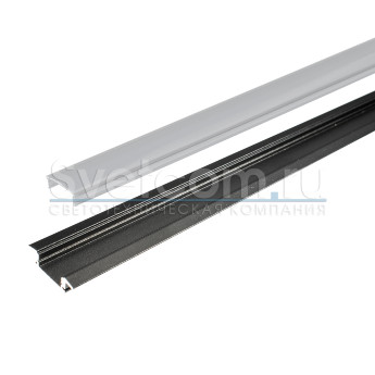 КСС 2507E черный | Набор алюминиевых профилей с полуматовым диффузором