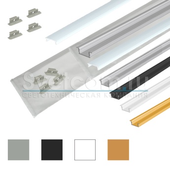 КСС 2207W анод/ черный/ белый/ золото | Набор алюминиевых профилей L=2 м, 3 м