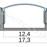 1707L | Профиль накладной алюминиевый для светодиодных лент