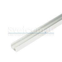 1607 белый | Профиль накладной алюминиевый для светодиодных лент