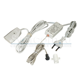 КСС ИК выключатель PM 218С на взмах c ИК датчиком + сет. провод 220В L=1м с вилкой + Розетка 