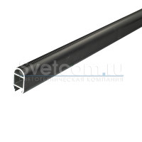 3015AL черный | Профиль рейлинговый алюминиевый для мебельного вешала, с диффузором 